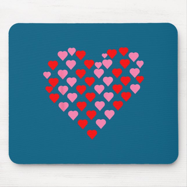 Nk And Red Hearts Lovers Funny Valentine’s Day Hum Mouse Pad (Front)