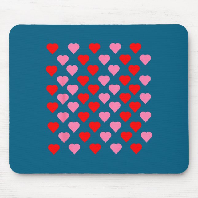 Nk And Red Hearts Lovers Funny Valentine’s Day Hum Mouse Pad (Front)