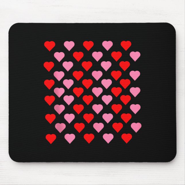 Nk And Red Hearts Lovers Funny Valentine’s Day Hum Mouse Pad (Front)