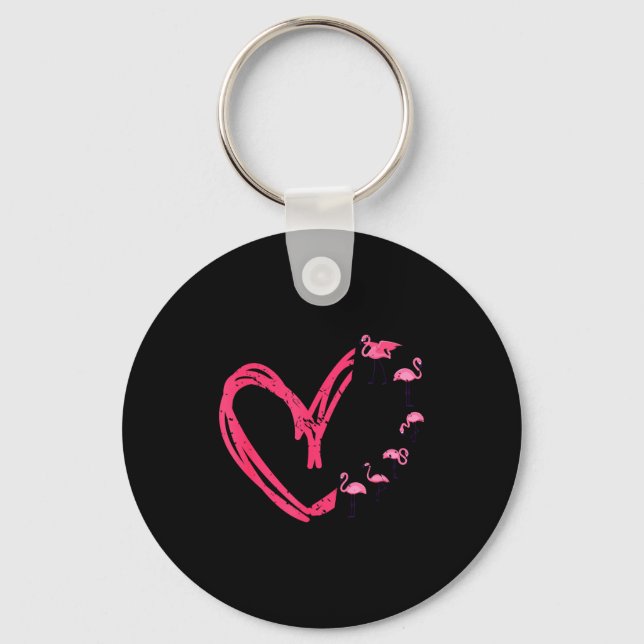 Nk Animal Valentines Day Gift Flamingo  Keychain (Front)