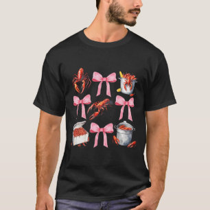 Nk Bow Cute Coquette Crawfish Boil Y2k Girl Aesthe T-Shirt