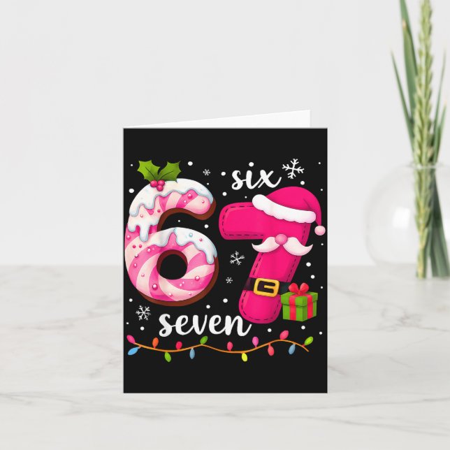 Nk Christmas 67 Meme Six Seven Girl Women Slang 6  Card (Front)