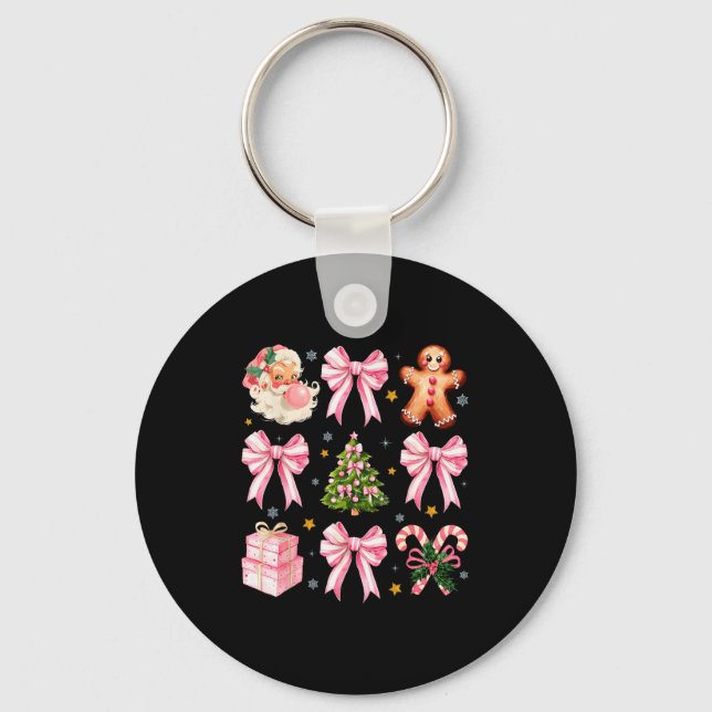 Nk Christmas Tree Santa Gingerbread Xmas Cute Coqu Keychain (Front)