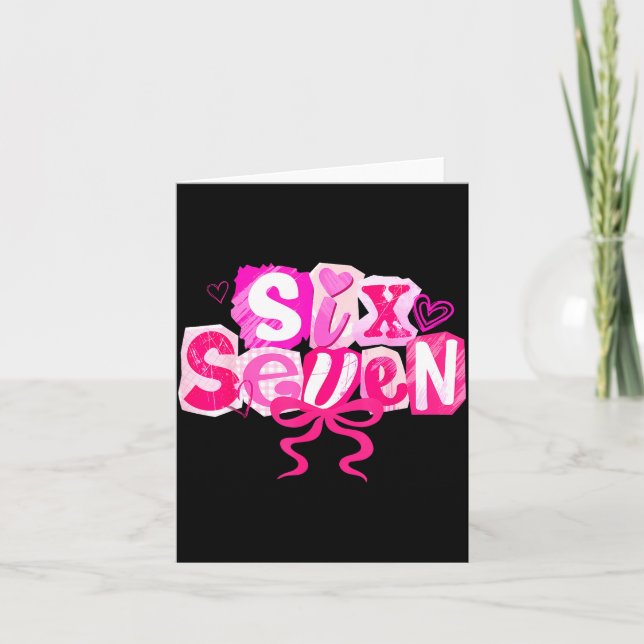 Nk Coquette Valentine Six Seven Bow 6 7 Meme Women Card (Front)