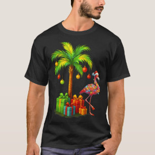 Nk Flamingo Christmas Palm Tree Trocal Xmas  T-Shirt
