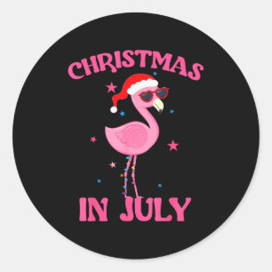 Nk Flamingo In Santa Hat Christmas In July Girl Classic Round Sticker