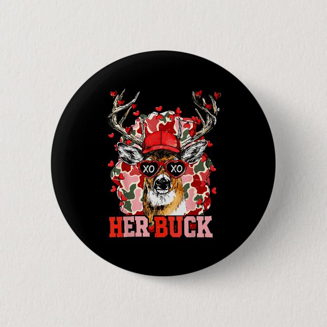 Nk Her Buck Camo Deer Hunting Camouflage Matching  Button (Front)
