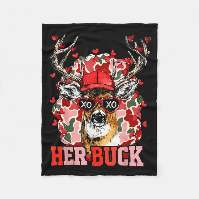 Nk Her Buck Camo Deer Hunting Camouflage Matching  Fleece Blanket (Front)