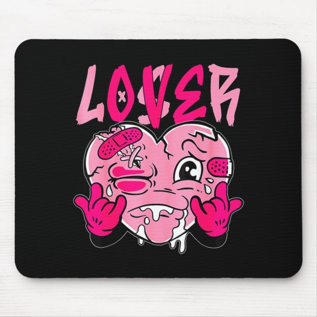 Nk Loser Lover Nk Drip Heart Matching Tee For Men  Mouse Pad (Front)