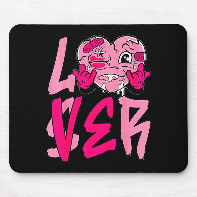 Nk Loser Lover Nk Drip Heart Matching Tee For Men  Mouse Pad (Front)