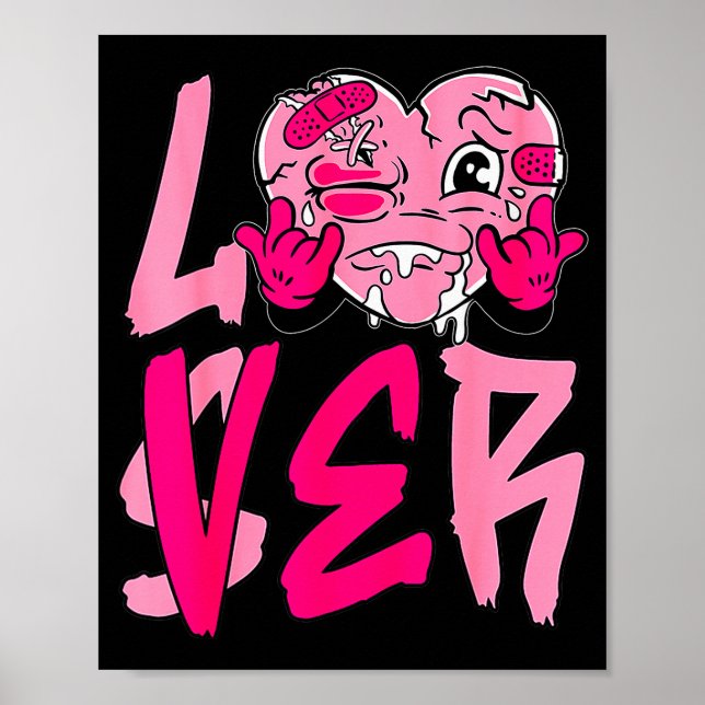 Nk Loser Lover Nk Drip Heart Matching Tee For Men  Poster (Front)