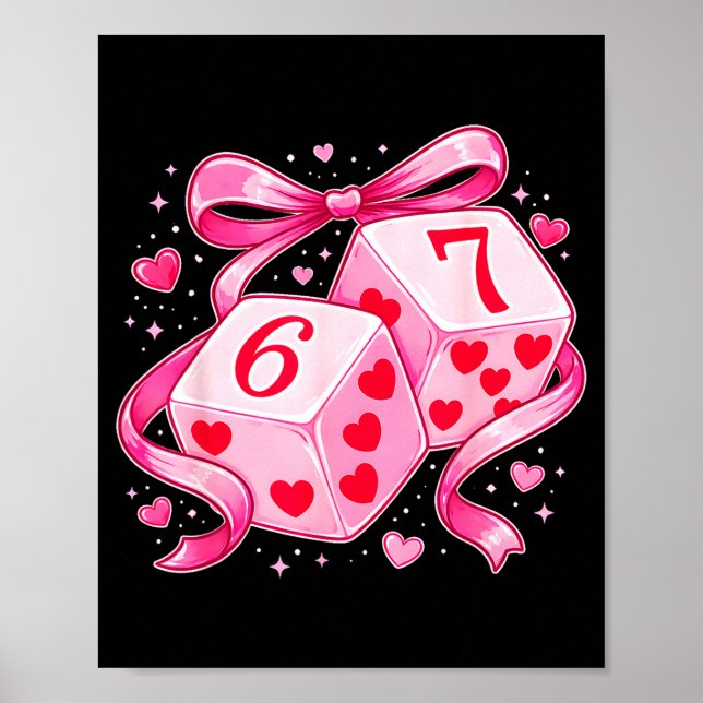 Nk Love Dice 6 7 Hearts Valentine Cute Romantic Ar Poster (Front)