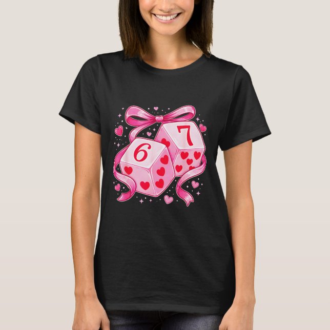 Nk Love Dice 6 7 Hearts Valentine Cute Romantic Ar T-Shirt (Front)