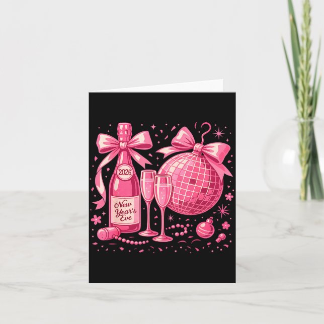 Nk New Year's Eve 2026 Disco Champagne Party  Card (Front)