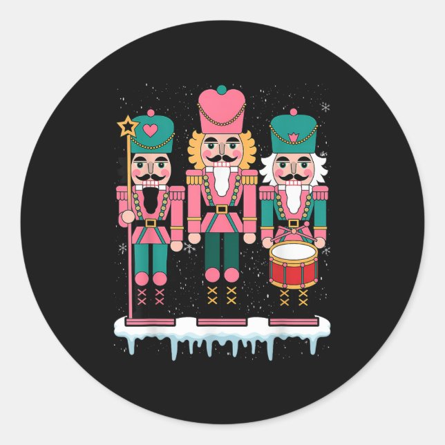 Nk Nutcracker Squad Xmas Nk Christmas Pajamas Wome Classic Round Sticker (Front)