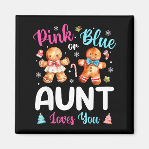 Nk Or Blue Aunt Loves You Gender Reveal Christmas  Magnet