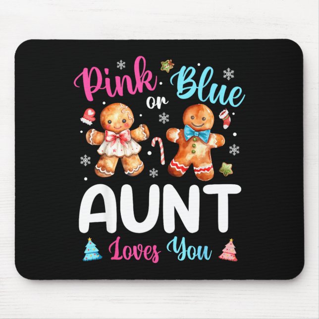 Nk Or Blue Aunt Loves You Gender Reveal Christmas  Mouse Pad (Front)
