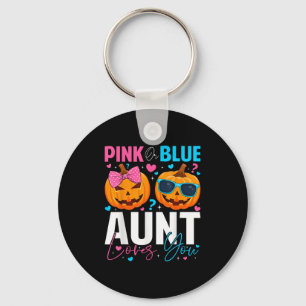 Nk Or Blue Aunt Loves You Pumpkin Halloween Gender Keychain