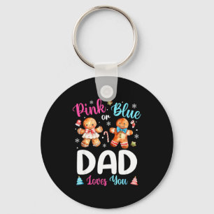 Nk Or Blue Dad Loves You Gender Reveal Christmas  Keychain