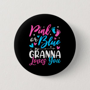 Nk Or Blue Gr Loves You Gender Reveal Baby Button