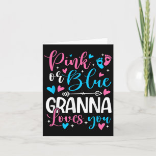 Nk Or Blue Gr Loves You Gender Reveal Baby Grandma Card