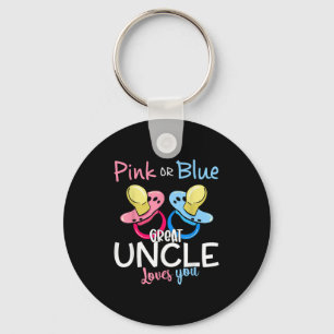 Nk Or Blue Great Uncle Loves You Gender Reveal Chr Keychain