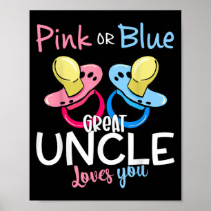 Nk Or Blue Great Uncle Loves You Gender Reveal Chr Poster