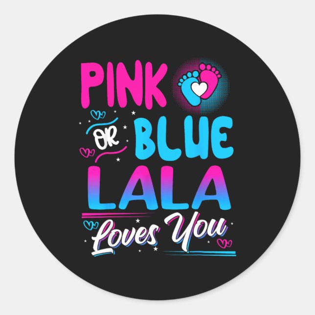 Nk Or Blue Lala Loves You New Baby  Classic Round Sticker (Front)