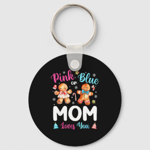 Nk Or Blue Mom Loves You Gender Reveal Christmas  Keychain