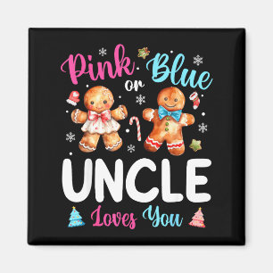 Nk Or Blue Uncle Loves You Gender Reveal Christmas Magnet
