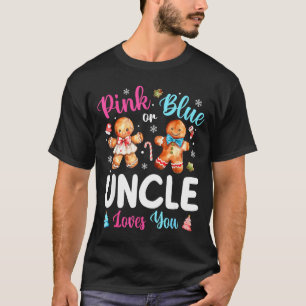 Nk Or Blue Uncle Loves You Gender Reveal Christmas T-Shirt