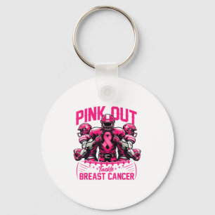 Nk Out Tackle Breast Cancer Awareness American Foo Keychain