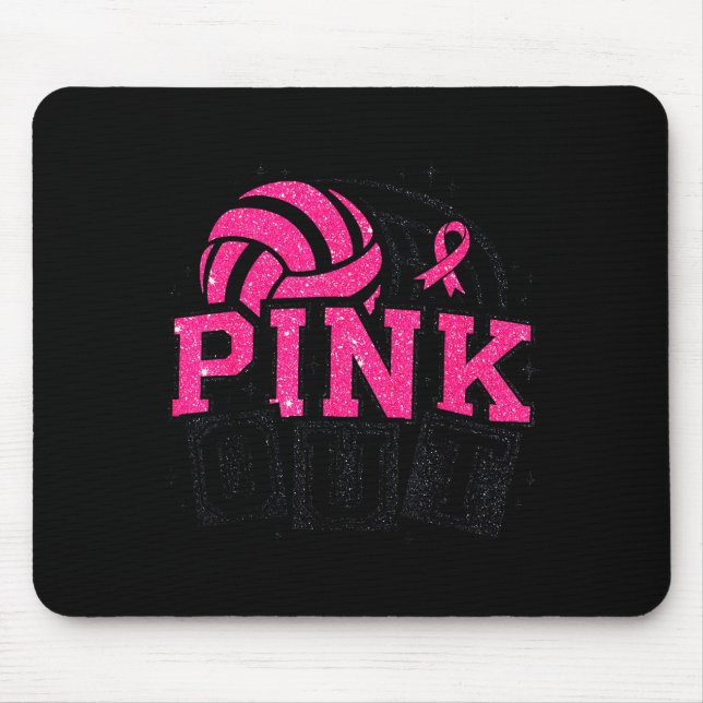 Nk Out Volleyball Breast Cancer Awareness Suprt Ri Mouse Pad (Front)