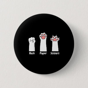 Nk Paw Prints Pet Lover Rock Paper Scissors Hand G Button
