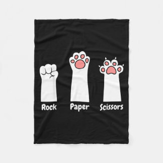 Nk Paw Prints Pet Lover Rock Paper Scissors Hand G Fleece Blanket