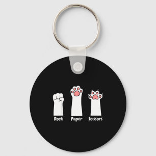 Nk Paw Prints Pet Lover Rock Paper Scissors Hand G Keychain