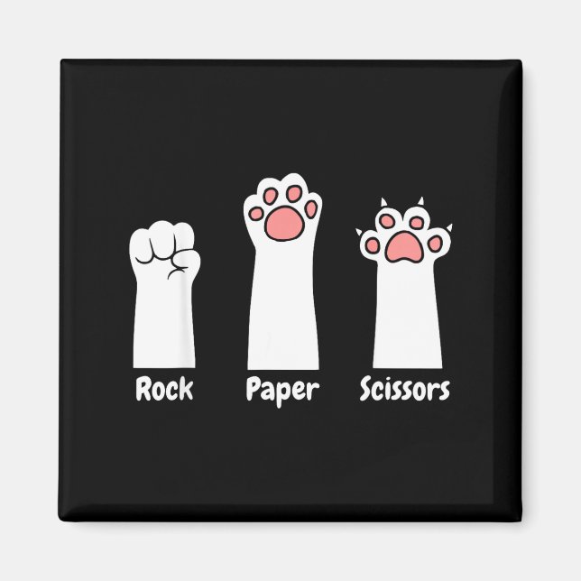Nk Paw Prints Pet Lover Rock Paper Scissors Hand G Magnet (Front)