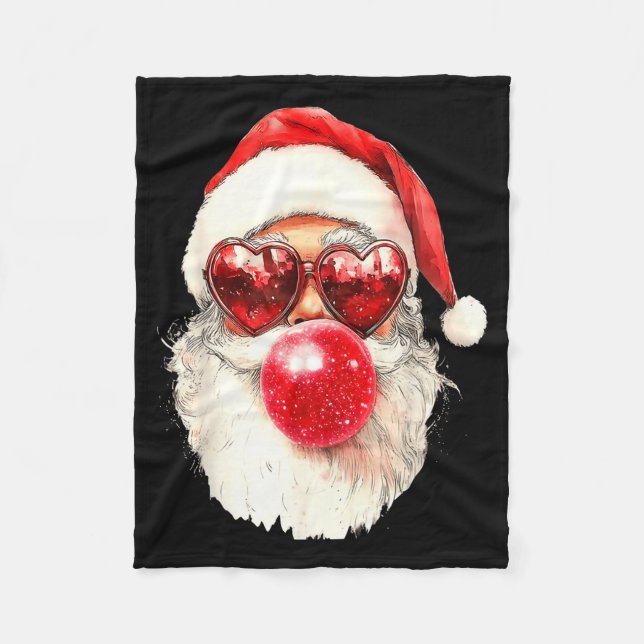 Nk Santa Christmas Bubble Gum Nk Sungles  Fleece Blanket (Front)