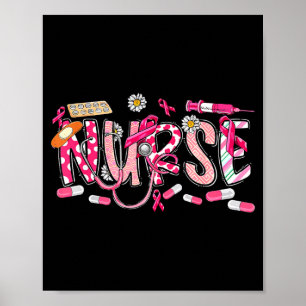 nk Stethoscope Nurse Medical Breast Cancer Poster