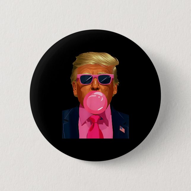 Nk Sungles Trump Bubble Gum 2024 Vote President Fu Button (Front)