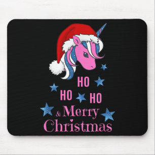 Nk Unicorn Santa Merry Christmas Mouse Pad