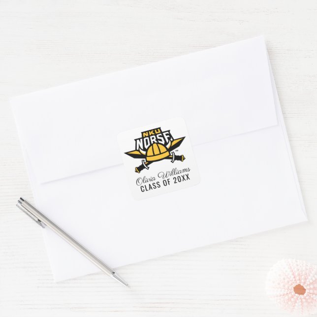 NKU Norse | Graduation Square Sticker (Envelope)