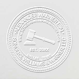 NLLaw Judge Gavel, Lawyer Firm Name Loc URL Est #2 Embosser