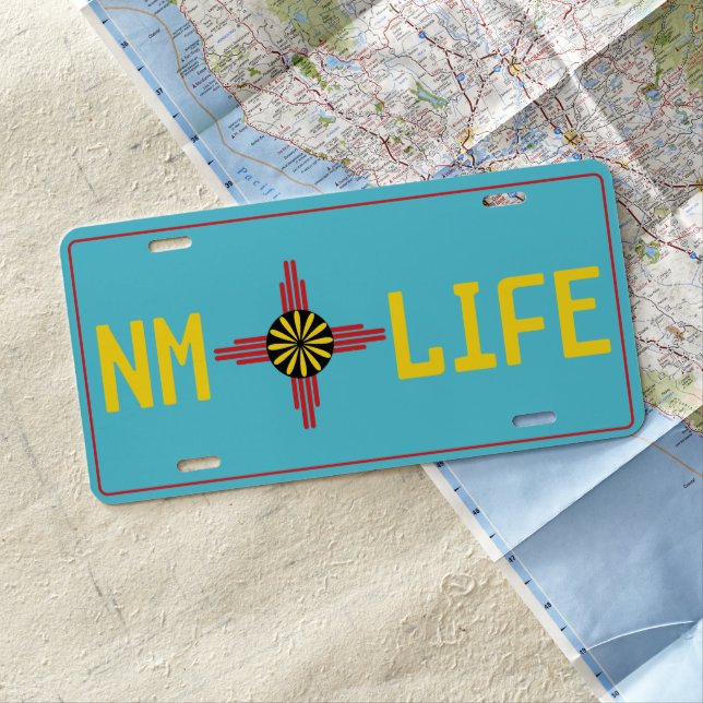 NM Life Front License Plate Turquoise (In Situ)