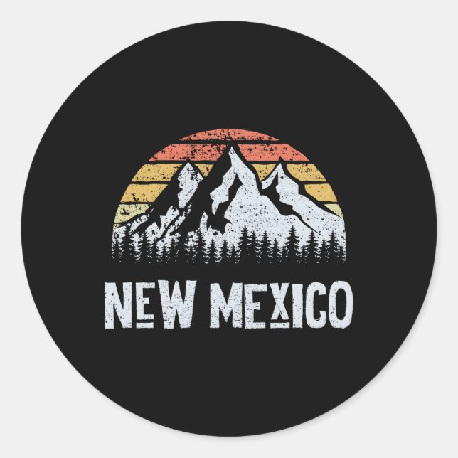 Nm New Mexico Mountain State Classic Round Sticker (Front)