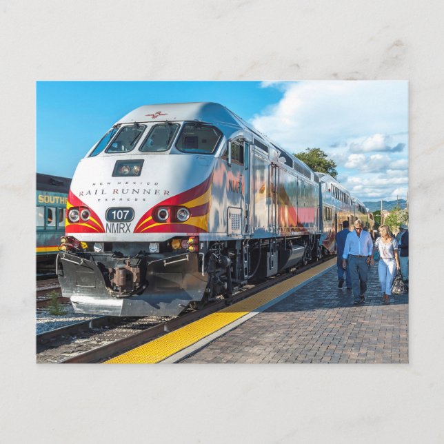 NM Rail Runner Xpress at Santa Fe Postcard (Front)