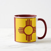 Cloudcroft New Mexico State Flag Background Coffee Mug with Color Inside 