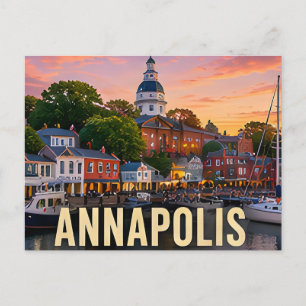 nnapolis Maryland Harbor Waterfront Travel Gift Postcard
