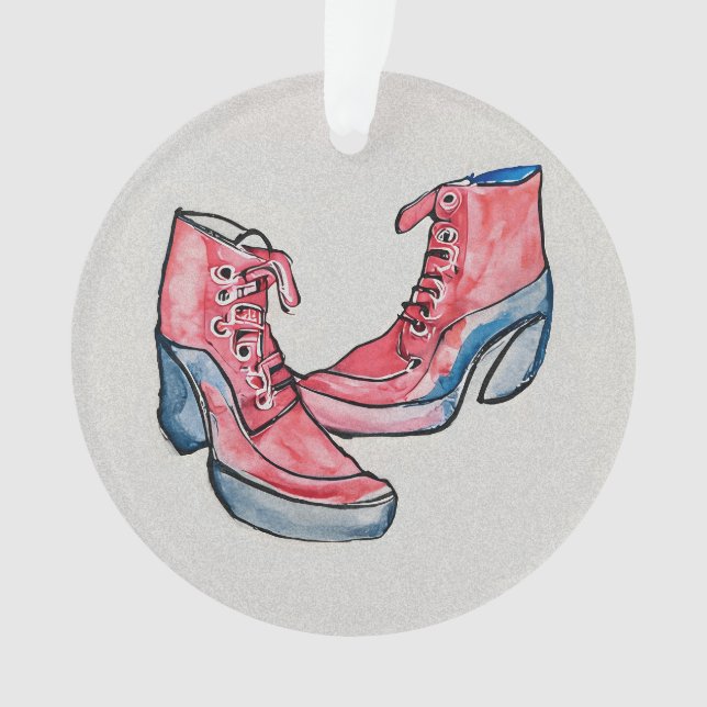 No 01, Hand Drawing Of Funny Shoes Collection Ornament (Front)