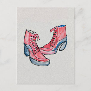 No 01, Hand Drawing Of Funny Shoes Collection Postcard